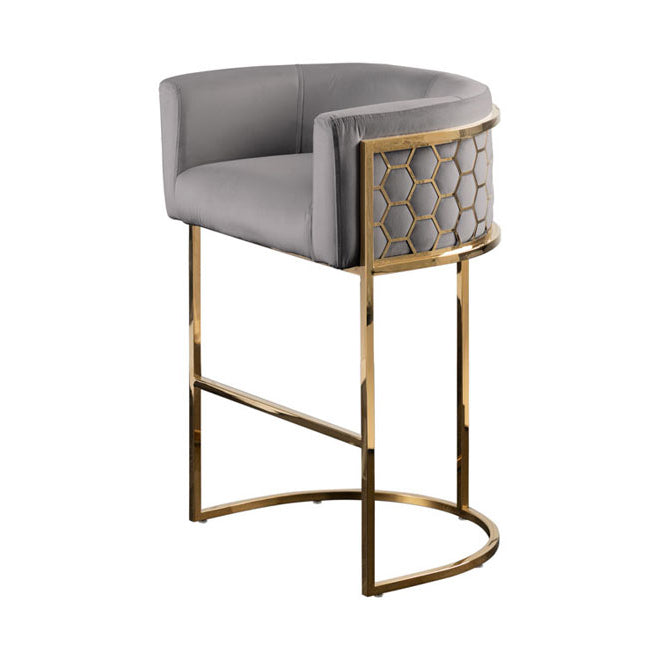 Alveare Counter Stool Brass - Dove Grey