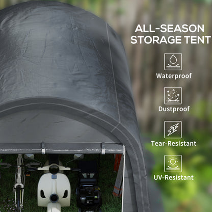 3 x 3(m) Garden Storage Tent, Heavy Duty Outdoor Shed, Grey