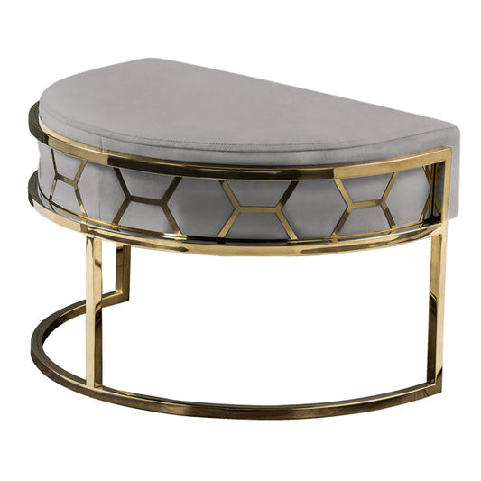 Alveare footstool Brass - Silver