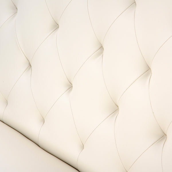 Torino Bench – Cream Faux Leather – Black Legs