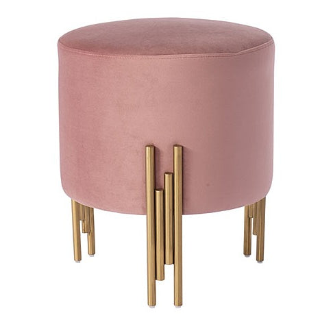 Rubell Stool Blush Pink Brass base