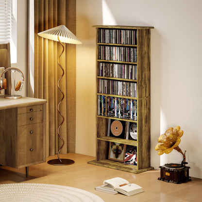 CD Storage Unit DVD Tower Blu-ray Storage Shelf for Living Room Brown