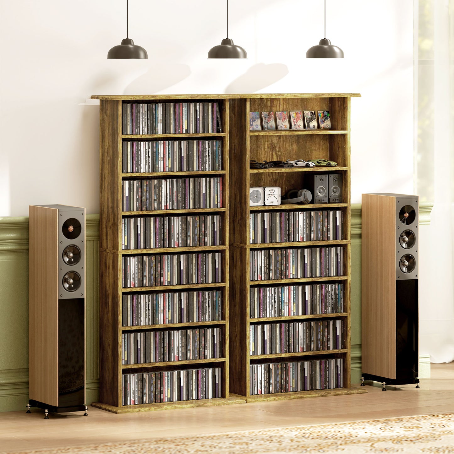 CD Storage Unit DVD Tower Blu-ray Storage Shelf for Living Room Brown