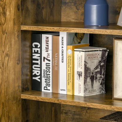 Farmhouse 4-Door Cabinet with Storage Shelves for Bedroom Rustic Wood