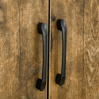 Farmhouse 4-Door Cabinet with Storage Shelves for Bedroom Rustic Wood