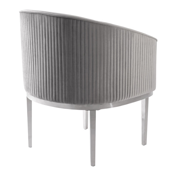 Ella Dining Chair - Dove Grey - Silver Base