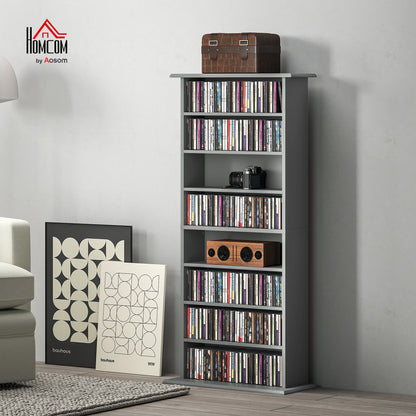 CD Storage Unit DVD Tower Blu-ray Storage Shelf for Living Room Grey
