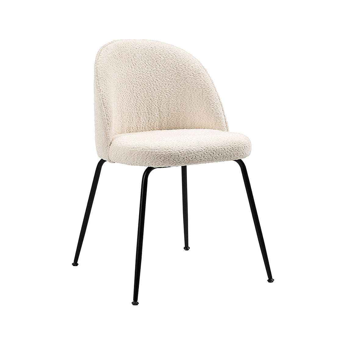 Roanna Dining Chair – Ivory Borg  - Black Base
