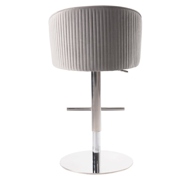 Ella Bar Stool - Dove Grey - Silver Base
