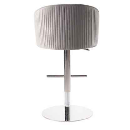Ella Bar Stool - Dove Grey - Silver Base