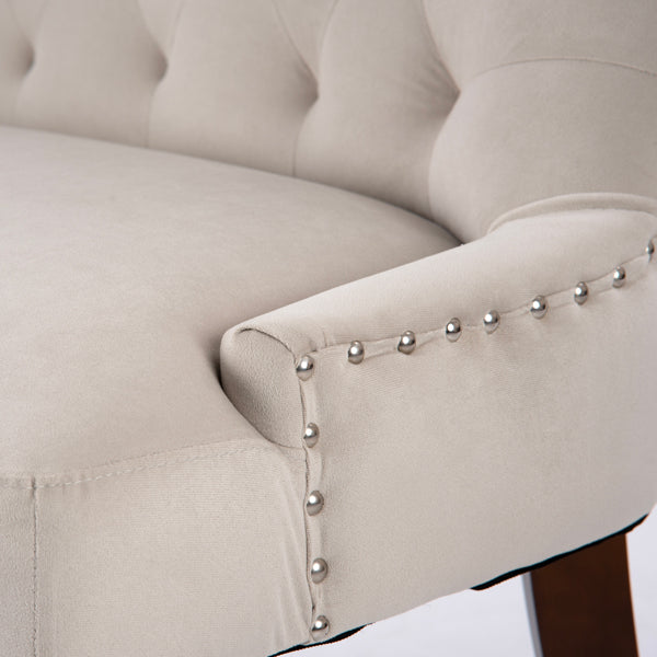 Torino Bench – Taupe – Walnut Legs