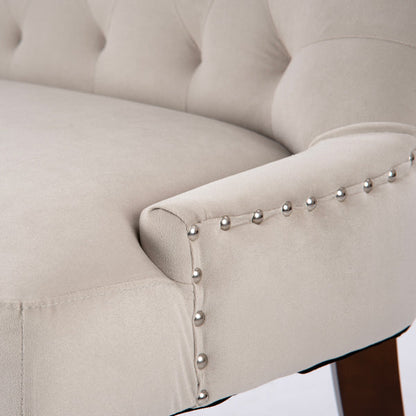 Torino Bench – Taupe – Walnut Legs