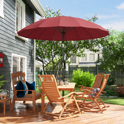 2m Shanghai Garden Parasol Umbrella, Outdoor Sun Shade, Wine Red