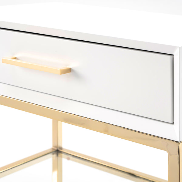 Duo White Bedside Table