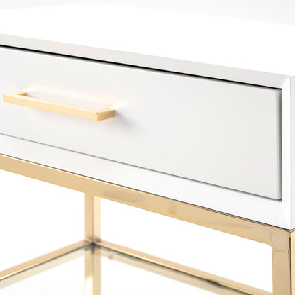 Duo White Bedside Table
