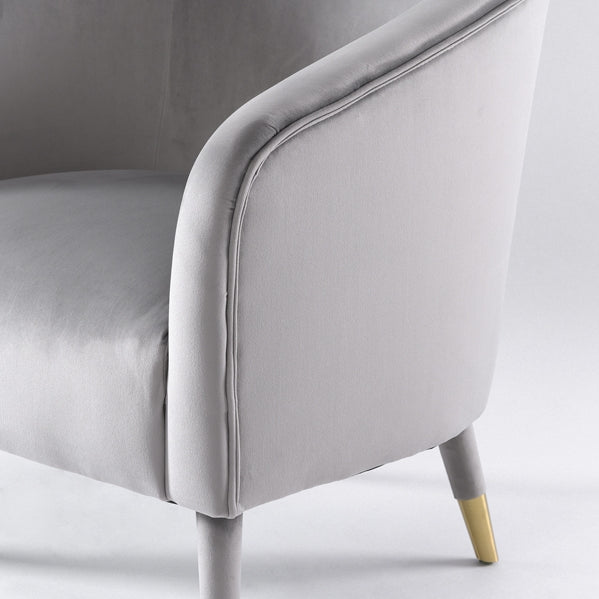 Bellucci Armchair - Dove Grey - Brass Caps
