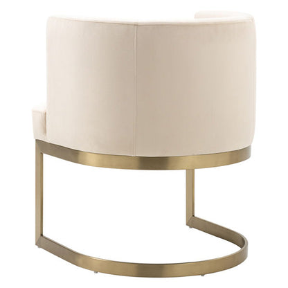 Lasco Dining Chair - Chalk - Brushed Brass Base