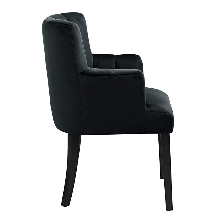Hatfield Carver Chair - Black Velvet