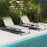 Foldable Sun Lounger Set with 5-level Reclining Back, Outdoor Tanning Chairs with Build-in Padded Seat, Sun Loungers w/ Side Pocket