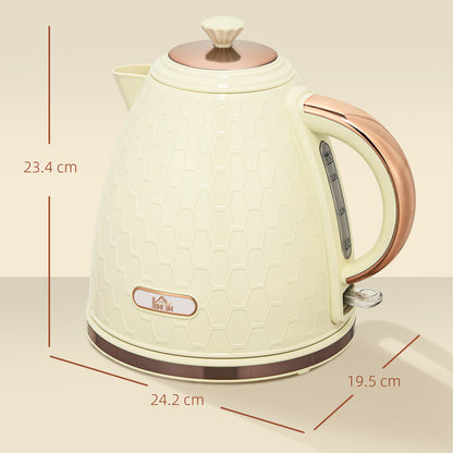 Electric Kettle, Fast Boil, 1.7L, 3KW, Swivel, Auto Shut-off, Beige