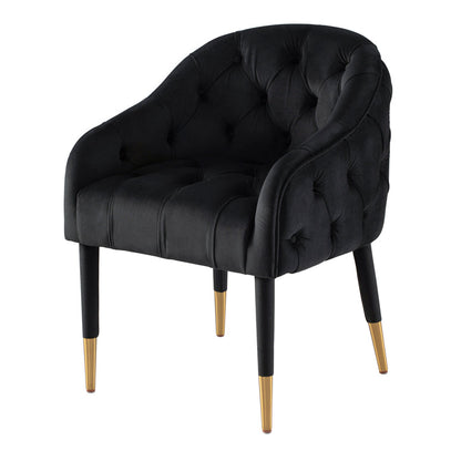 Sophia Dining Chair - Black - Brass Caps