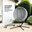 Hanging Egg Chair Outdoor Indoor Swing Chair, Folding Basket, Grey