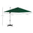 3 x 3(m) Square Cantilever Parasol with Cross Base, Crank Handle, Tilt, 360¬∞ Rotation and Aluminium Frame, Green