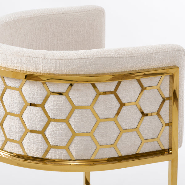 Alveare Counter Stool Brass - Light Taupe