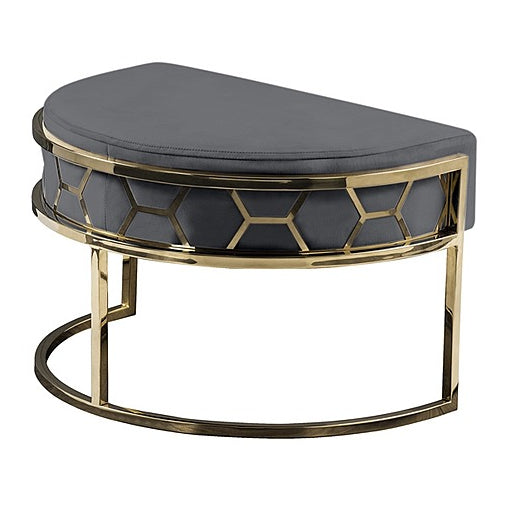 Alveare Footstool Brass -Smoke Grey