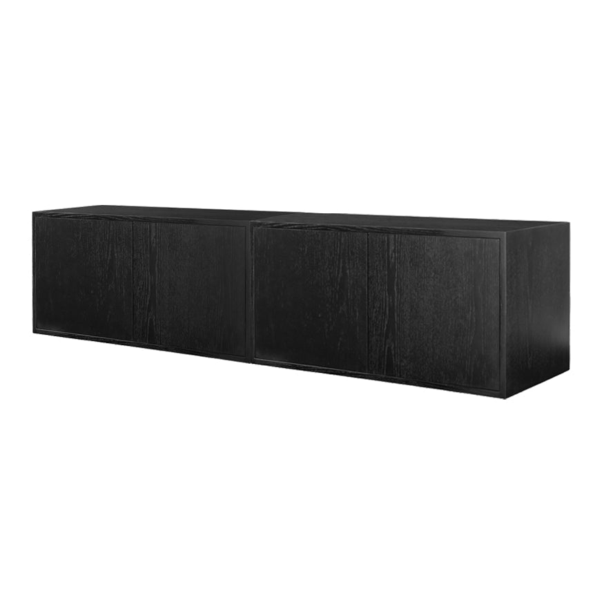 Set of 2 Inga Black Oak Floating Sideboards