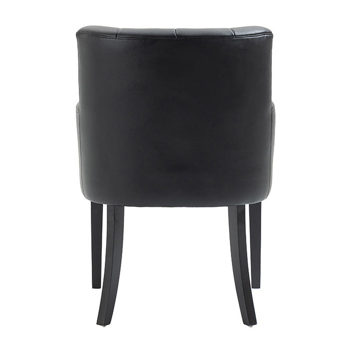 Hatfield Carver Chair - Black Faux Leather