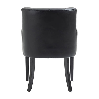 Hatfield Carver Chair - Black Faux Leather
