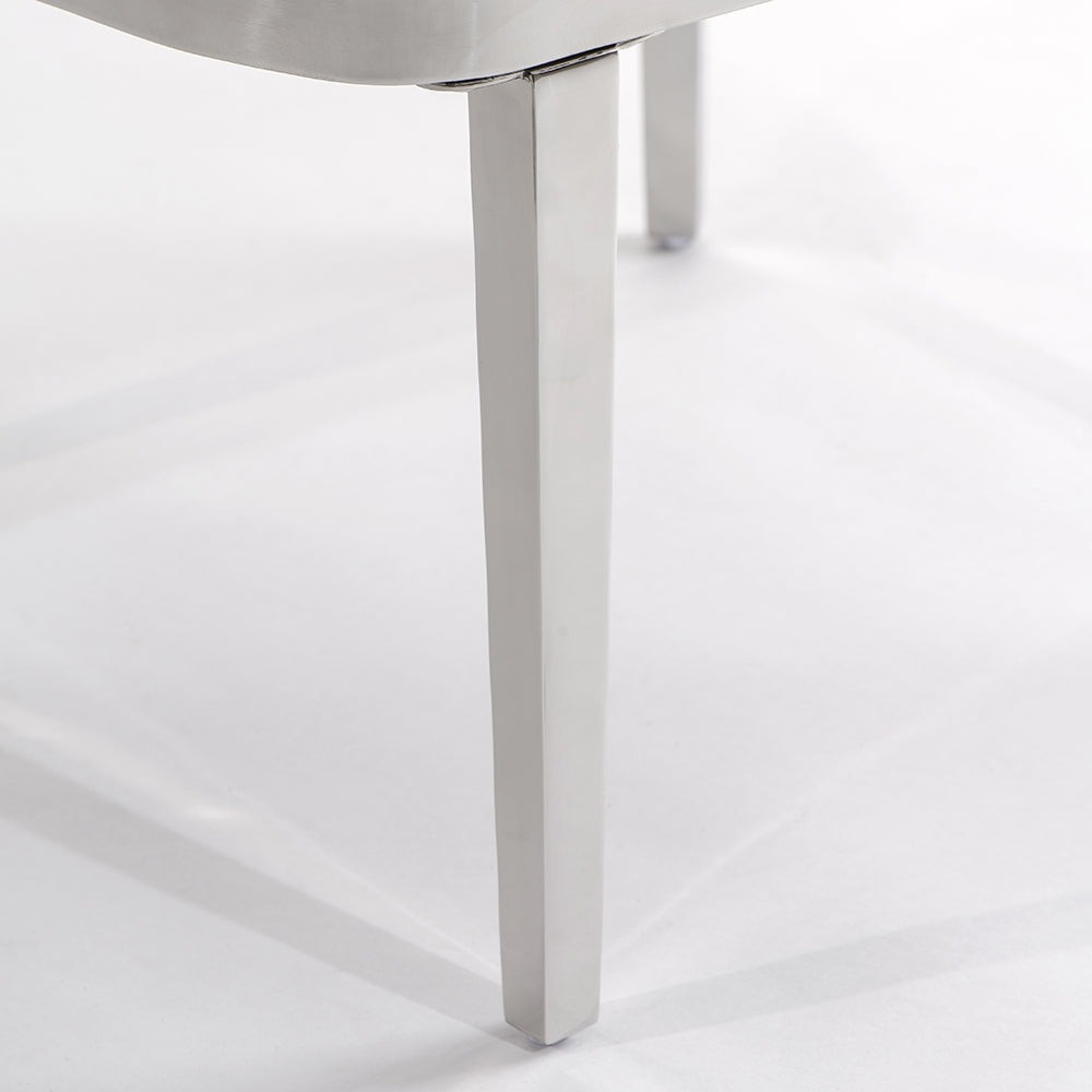 Ella Dining Chair - Chalk - Silver Base