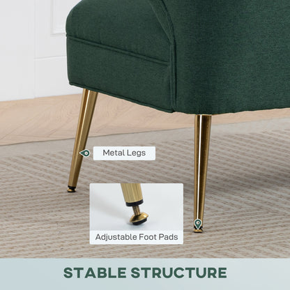 2 Seater Sofa, Small Sofa with Wing Back, Thick Seat, Dark Green