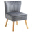 Modern Accent Chair, Fabric Living Room Chair with Rubber Wood Legs and Thick Padding, Grey