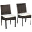 Set of Two Armless Rattan Garden Chairs - Brown
