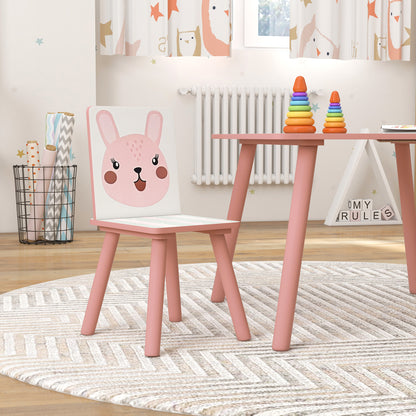 ZONEKIZ Kids and Table Chairs, Children Desk with Two Chairs, Toddler Furniture Set, for Ages 3-6 Years - Pink