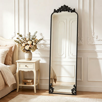 50 x 160 cm Floor Mirror with Metal Frame, Black