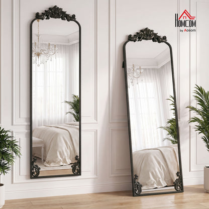 50 x 160 cm Floor Mirror with Metal Frame, Black