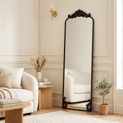 50 x 160 cm Floor Mirror with Metal Frame, Black