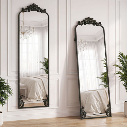 50 x 160 cm Floor Mirror with Metal Frame, Black