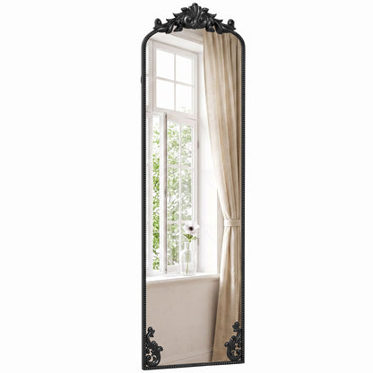50 x 160 cm Floor Mirror with Metal Frame, Black