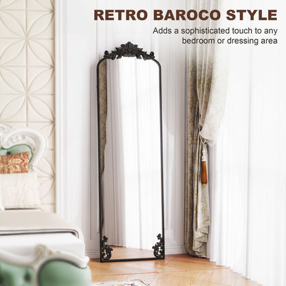 50 x 160 cm Floor Mirror with Metal Frame, Black