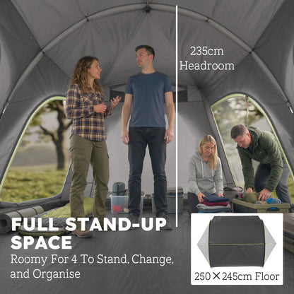 Car Tent, 3000mm Waterproof Tailgate Tent, 250 x 245 x 235 cm with Mesh Windows and Storage Bag, Quick Setup Trunk SUV Boot Shelter for Family Camping Travelling Outdoor Activities