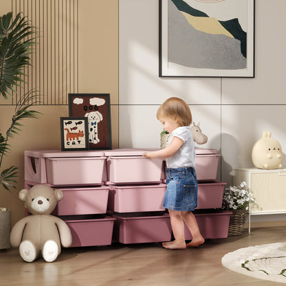 Kids Storage Units with Drawers 3 Tier Chest Dresser Tower Pink