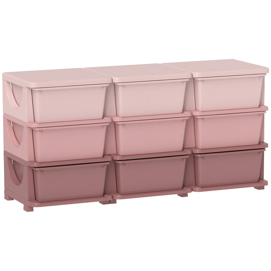 Kids Storage Units with Drawers 3 Tier Chest Dresser Tower Pink