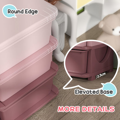 Kids Storage Units with Drawers 3 Tier Chest Dresser Tower Pink