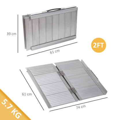 2ft Aluminium Folding Wheelchair Ramp Equipment Mobility Suitcase
