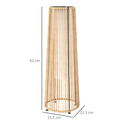 Garden Solar Powered Lights Woven Wicker Lantern Auto On/Off, Beige