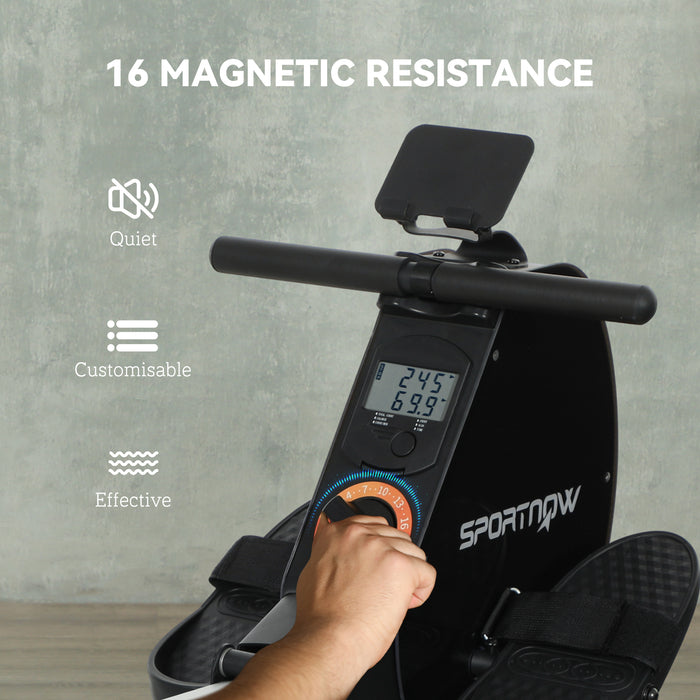 Folding Magnetic Rowing Machine with Dual Aluminium Slide Rail